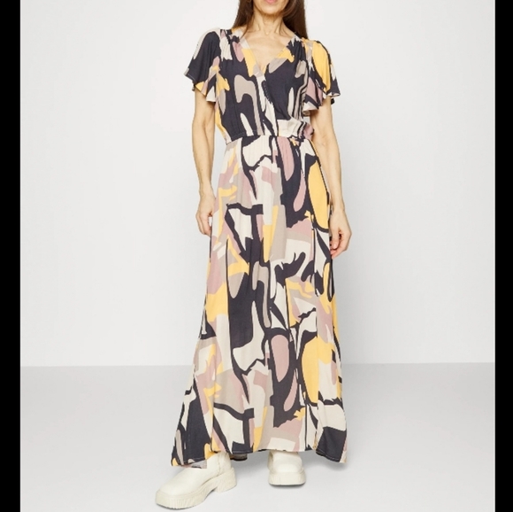 Lascana Abstract Print Maxi Day Dress Size 42 / 12 US Woman's - Picture 1 of 10